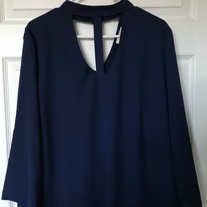 plus size navy blue blouse